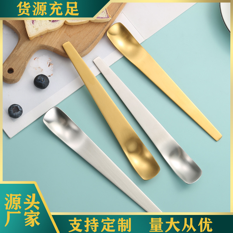 304 stainless steel ice cream spoon, flat cake spoon, dessert spoon, creative seasoning spoon, mixing spoon, cat food spoon full figure