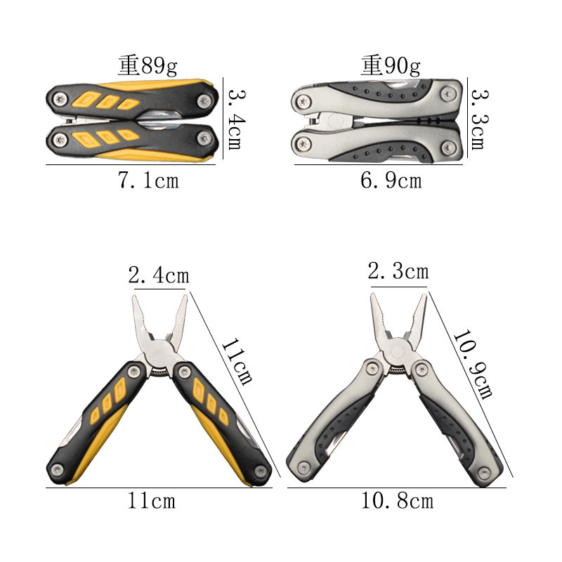 Factory direct sales of stainless steel outdoor multi-purpose tool pliers, mini small-sized gift pliers, folding portable multi-functional pliers details Picture