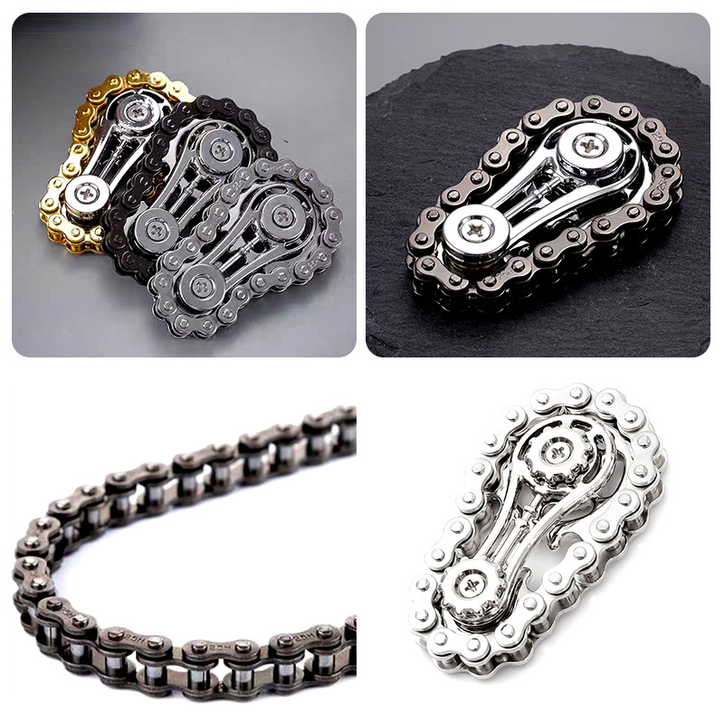 Wholesale of large quantities of alloy bicycle chains, fingertip stress-relieving gyro gear finger chains Specification drawing