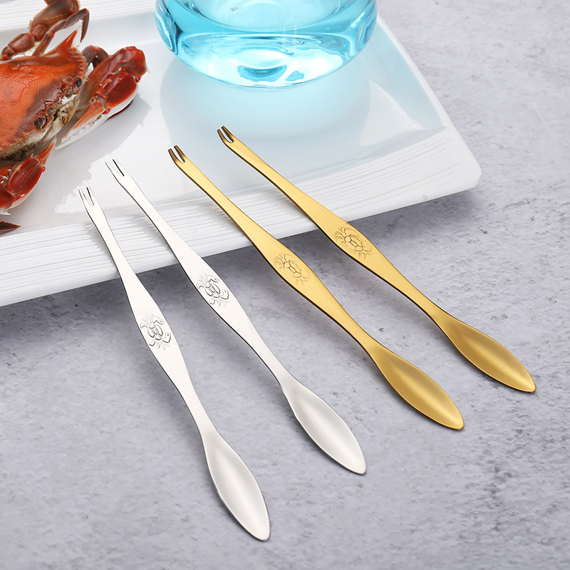 Stainless steel 304 crab needles, lobster and seafood needles, crab-eating tools, hairy crab spoons and forks, walnut needles, seafood meat spoons and forks Application Scenario