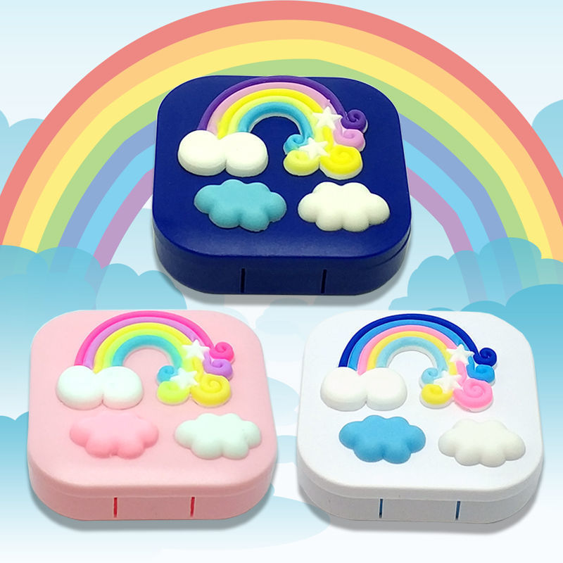Mini rainbow cloud silicone plastic baby tooth storage box for boys and girls, a commemorative and collectible gift for tooth replacement details Picture