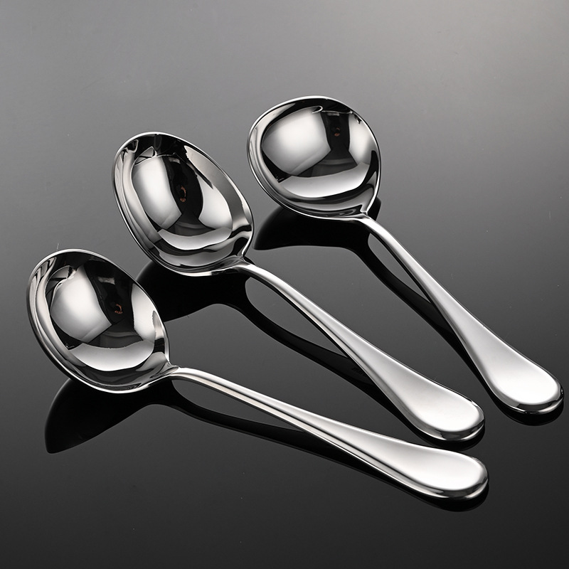 304 stainless steel public spoon, soup spoon, thickened spoon, spoon, restaurant hot pot spoon, soup shell, Western restaurant and hotel serving spoon Specification drawing
