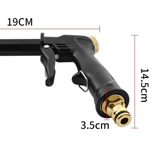 Best-selling extended and thickened black water gun, car wash water gun, flower burning garden water gun, pet bath showerhead Application Scenario