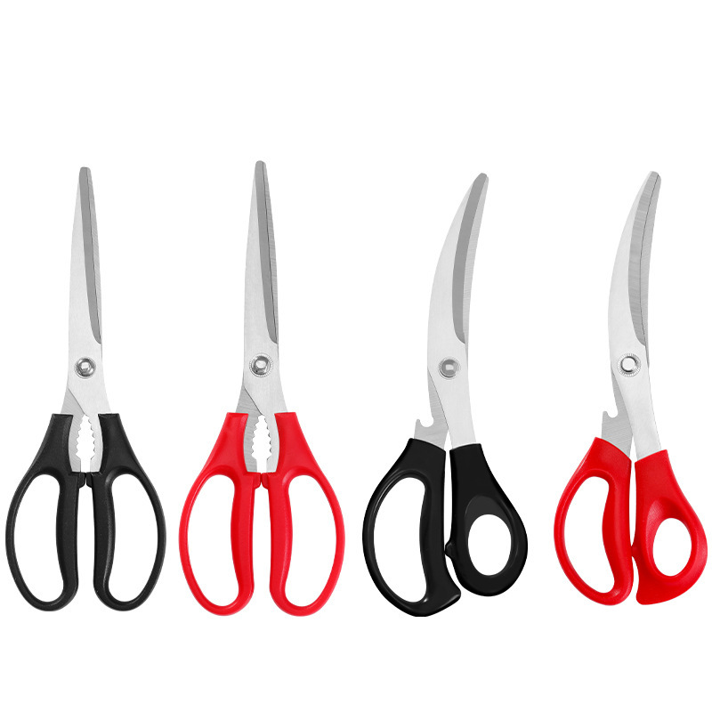 Stainless steel barbecue scissors, Korean kitchen scissors, commercial steak and chicken cutlet barbecue restaurant special scissors, household scissors Item Picture