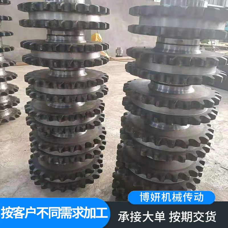 Wholesale single and double row industrial sprockets, large pitch steel hoist sprockets, and stainless steel mechanical transmission sprockets from the manufacturer full figure