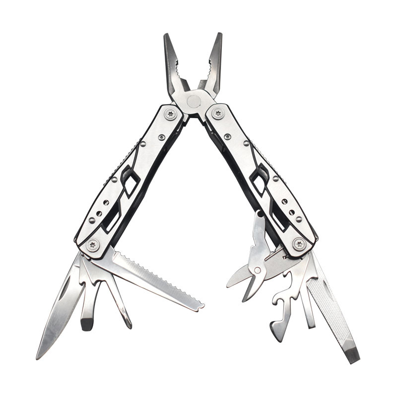 Wholesale of hardware tools in stock, stainless steel multi-functional tail lock pliers, outdoor household tools, multi-purpose folding pliers Specification drawing
