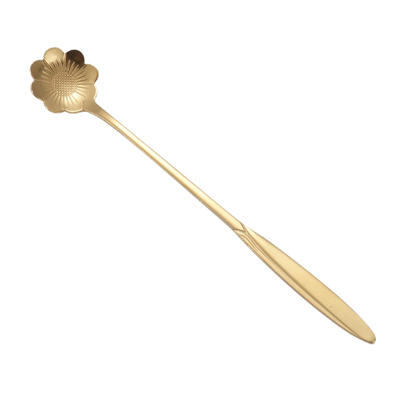 Stainless steel cherry blossom spoon, wedding rose spoon, long-handled heart-shaped spoon, coffee mixing spoon, souvenir, bird's nest and honey spoon Item Picture