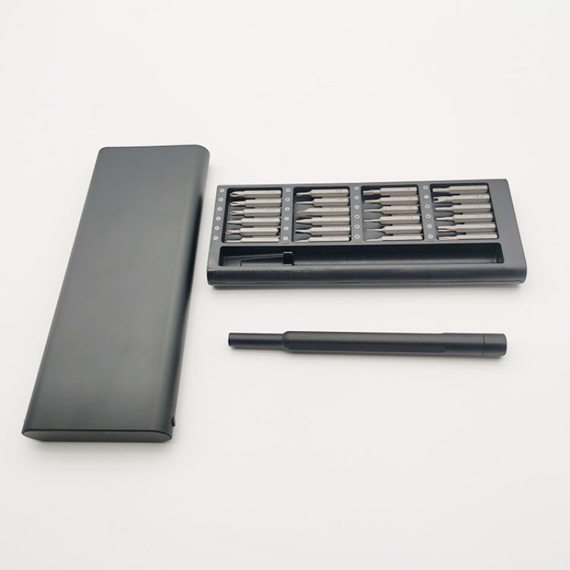 Screwdriver set with aluminum shell, 24-in-one precision Xiaomi, Apple and Android disassembly and repair tool, screwdriver s2 bit Specification drawing