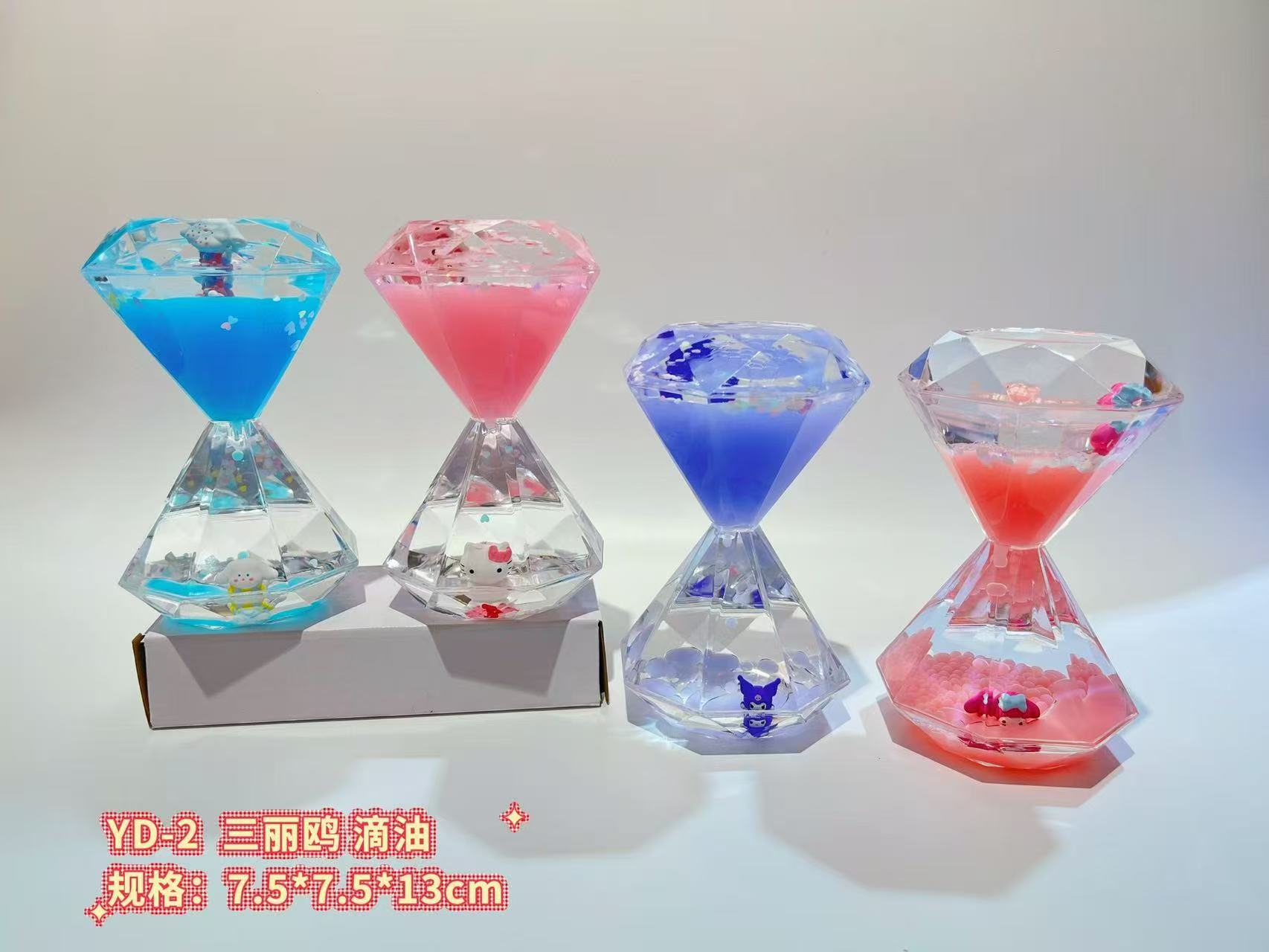 亚克力水油系列卡通系列创意水油液体沙漏摆件家居装饰创意艺术品 桌面装饰品沙漏计时器