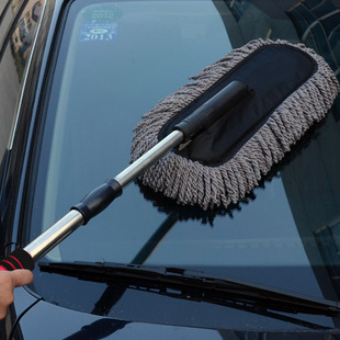 SNJUE detachable car wash brush, telescopic flat wax brush, wax mop, cleaning brush, car duster, dust removal brush details Picture