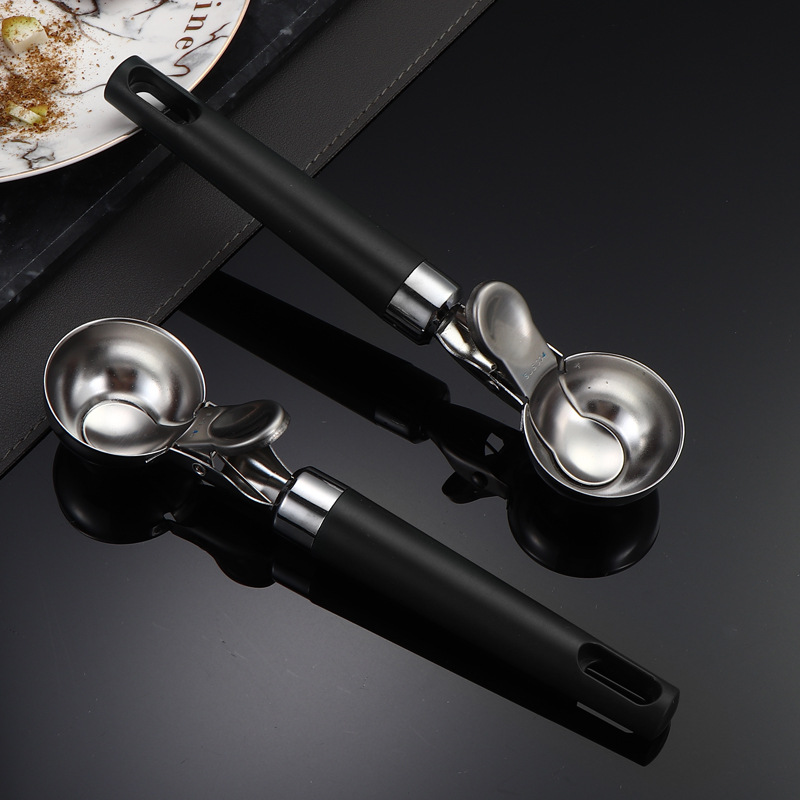 304 stainless steel ice cream scoop, multi-functional watermelon fruit scoop, household fruit scoop, can press ice cream scoop full figure