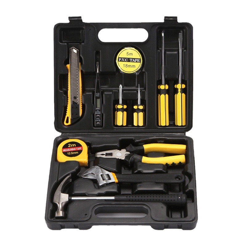New 12-piece black box hardware tool set, gift style combination tool 8012-1, suitable for both car and home use Item Picture