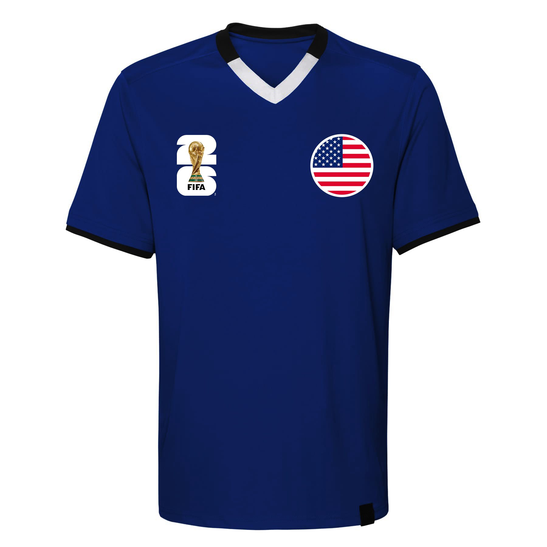 Chuangdong Flag 2026 USA, Canada and Mexico World Cup Quick-drying Fan T-shirt, Mesh fabric round-neck football jersey, Cheering sportswear customization Specification image