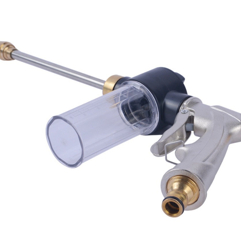 SNJUE's new high-pressure car wash water gun with foam pot, metal long water gun and garden water gun Item Picture