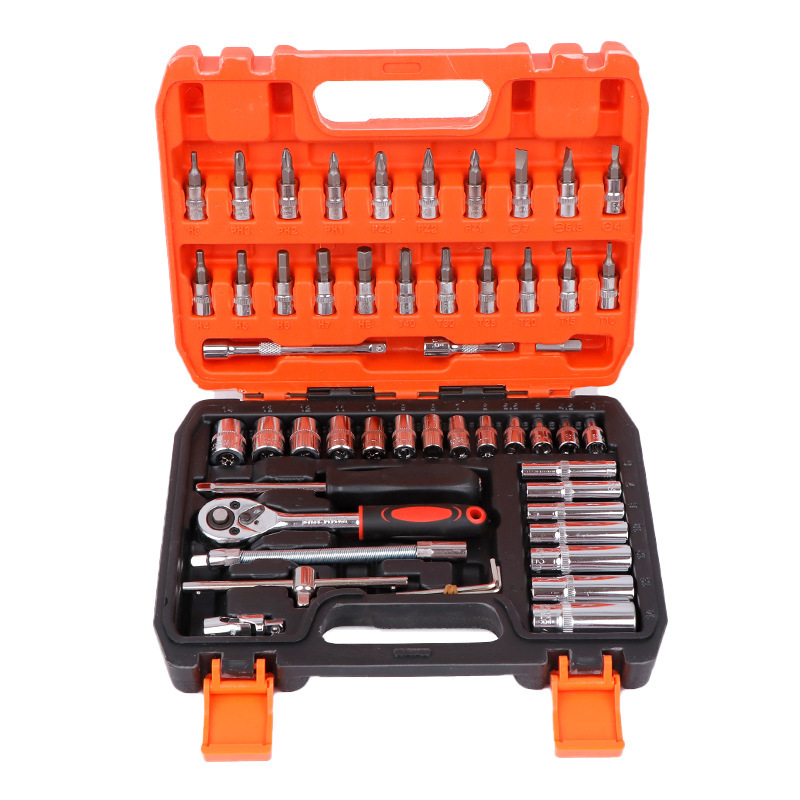 53 pieces of batch head sleeves in stock, 1/4 metric auto repair and mechanical repair tools, hardware tool sets Item Picture
