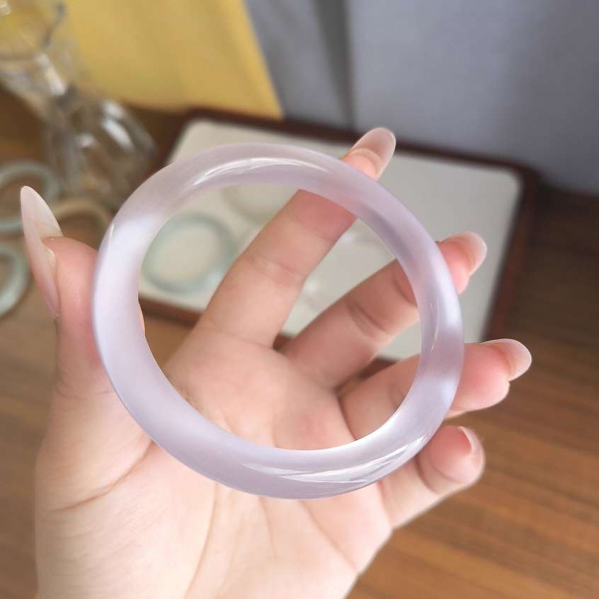 紫罗兰猫眼石手镯白月光金店礼品旅游景点纪念品玻璃仿叮当玉髓时尚饰品女妖紫猫眼石手镯详情图4