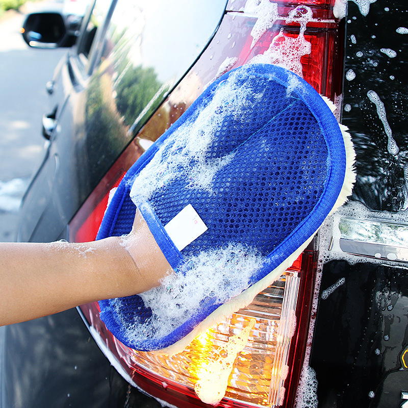 Wool-like polished and waxed gloves, car wash gloves, double-sided gloves, car cleaning tools wholesale Specification drawing