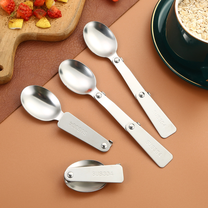 304 stainless steel spoons, travel portable tableware, insulated buckets, instant noodle bowls, gift spoons, thermos cups, folding spoons full figure