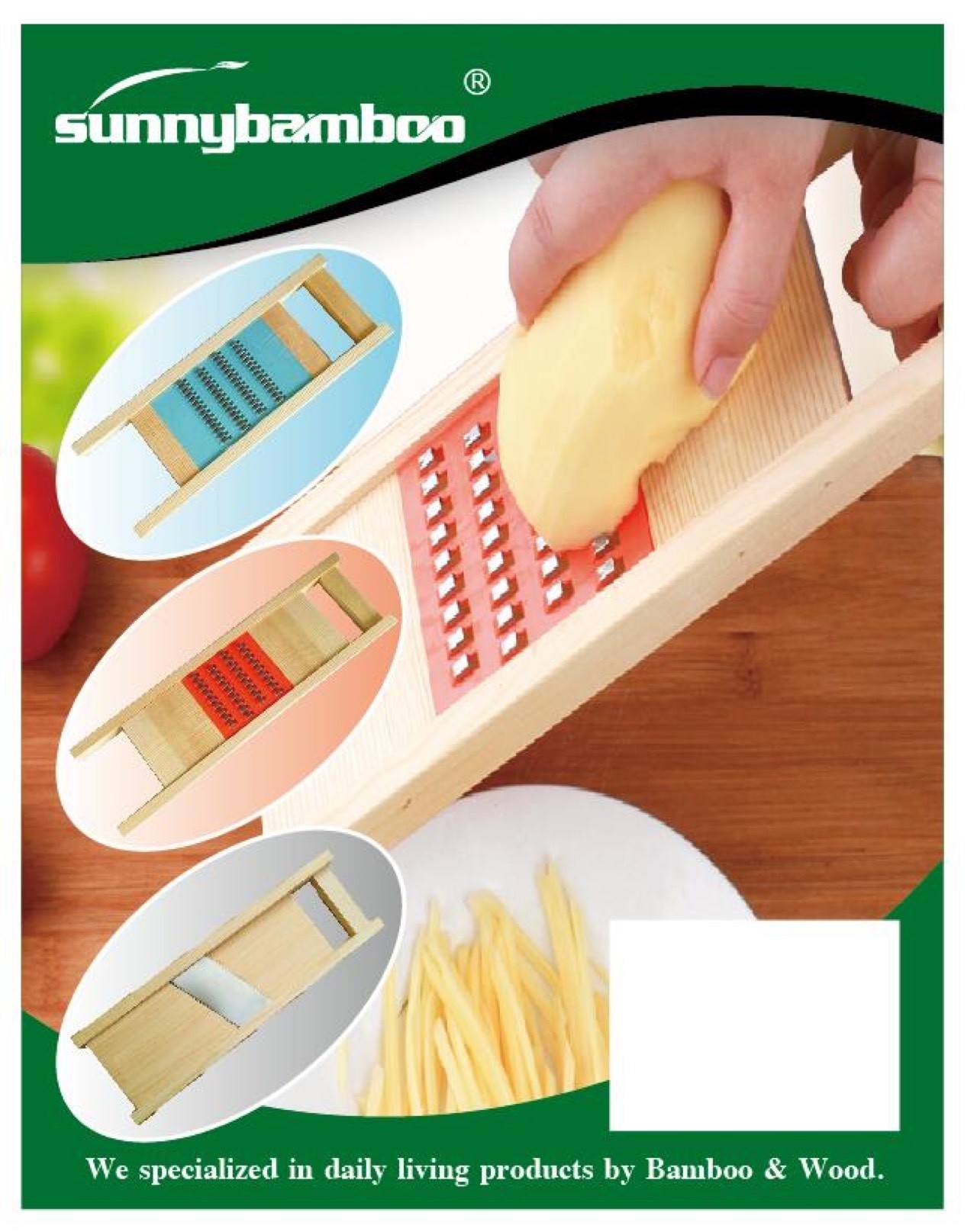 【義烏市捷豪竹木制品】【2025年新款】新款木制環保切絲器304食品級不鏽鋼高品質耐用切絲器切片器刨子多功能削皮器