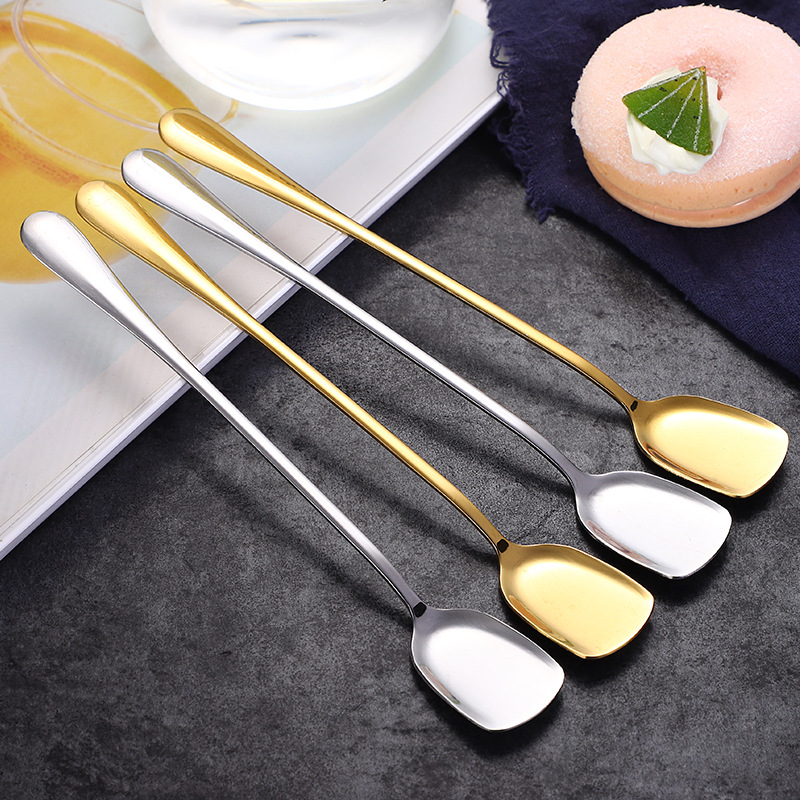 Stainless steel long-handled scoop, creative coffee scoop, ice cream scoop, cake scoop, new ice scoop as a souvenir Specification drawing