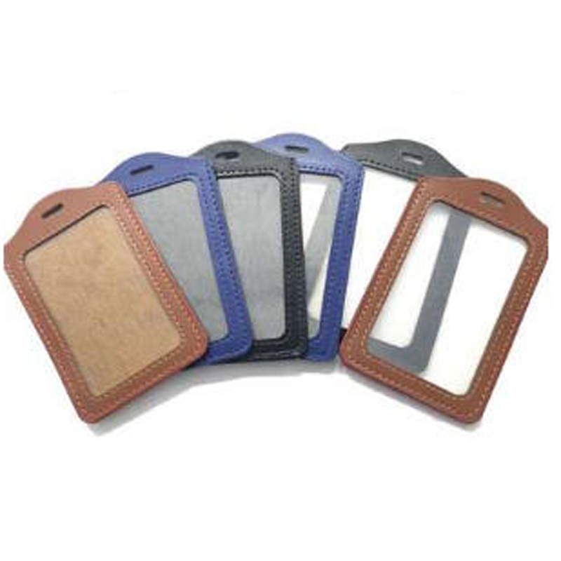 卡套学生校园仿皮胸卡套工作牌展会证胸卡套夹子皮 门禁卡套