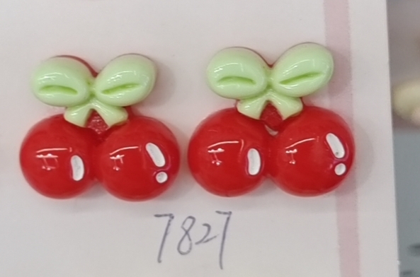 亮面水果樱桃树脂水果 DIY饰品手工发夹配件