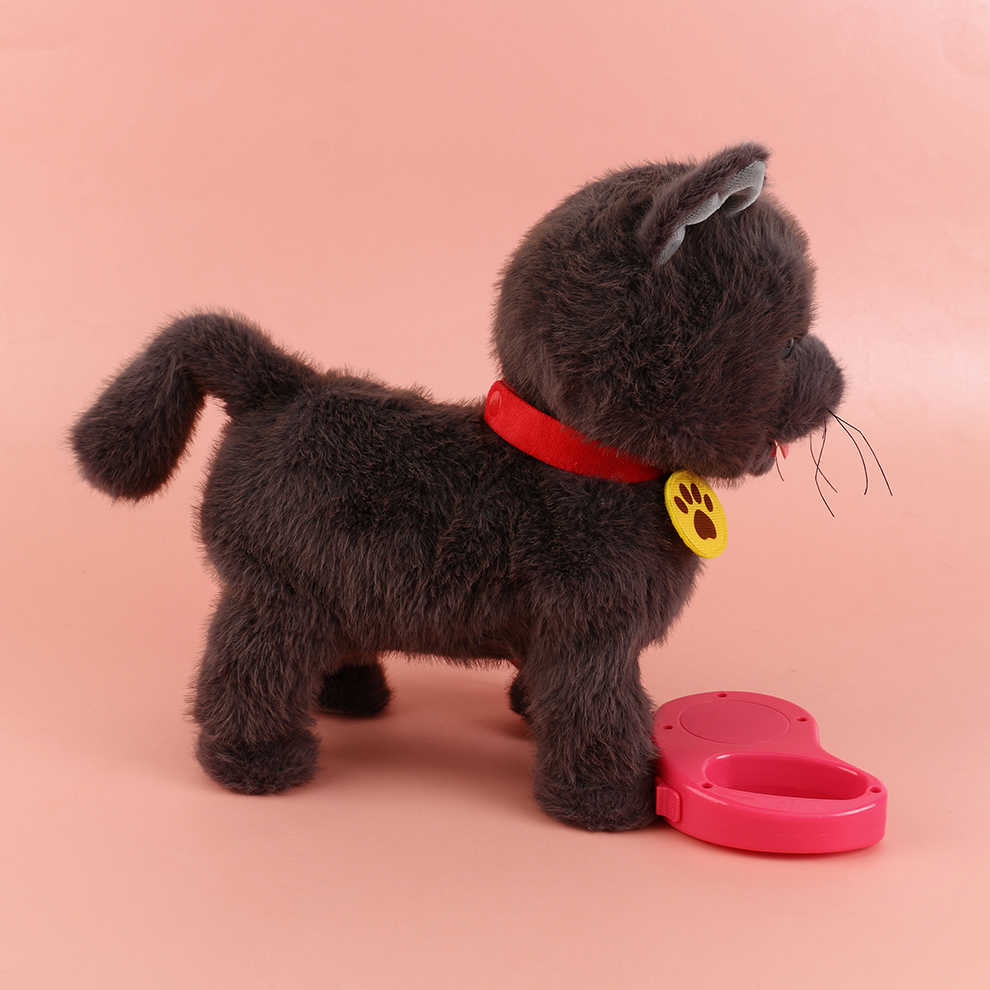 An electric plush kitten sings while taking a nap, records the nap as a reminder, and coquetters to lie on the pillow and fall asleep details Picture