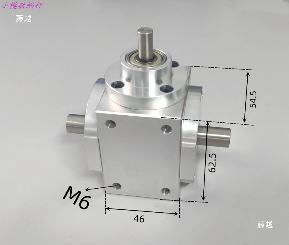 Small module 90-degree right-angle transmission reversing 1:2 gearbox, single output shaft, double output shaft, triple output shaft Item Picture