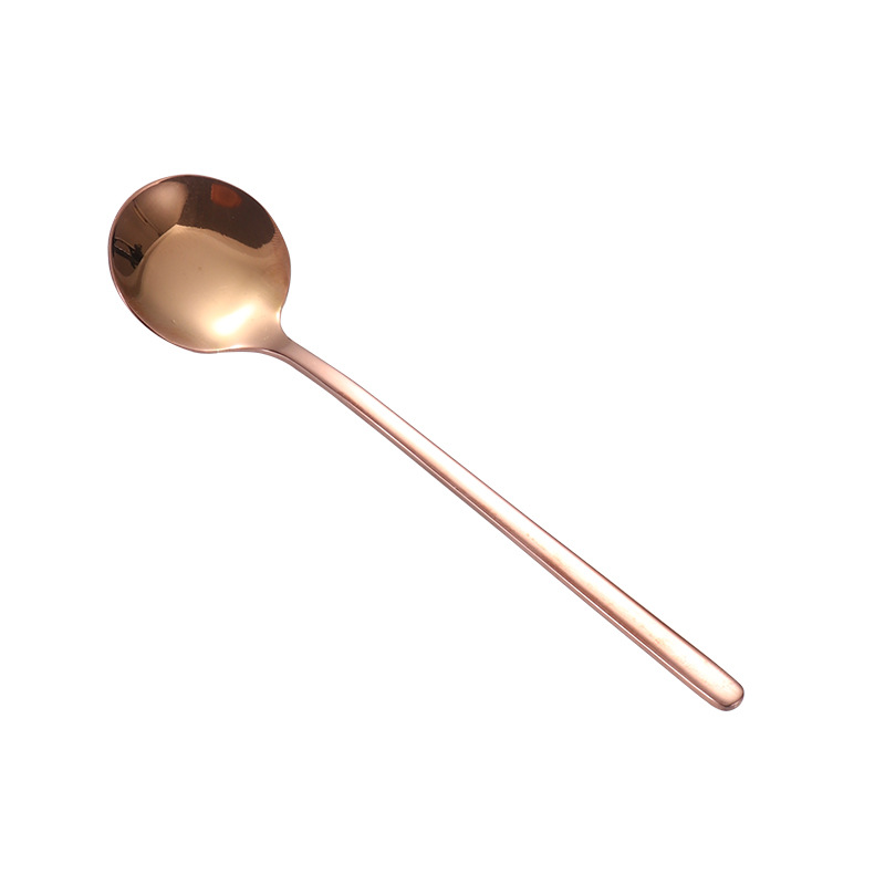304 stainless steel spoon, golden small round spoon, bird's nest spoon, long-handled round spoon, coffee stirring spoon, honey extraction spoon Item Picture