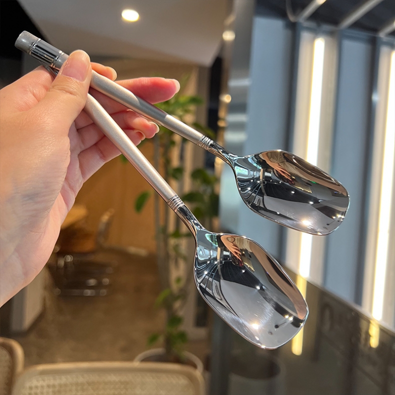 410 stainless steel spoons, shared soup spoons, high-end Western food spoons, student spoons, household soup spoons, Korean square spoons, lantern spoons Specification drawing