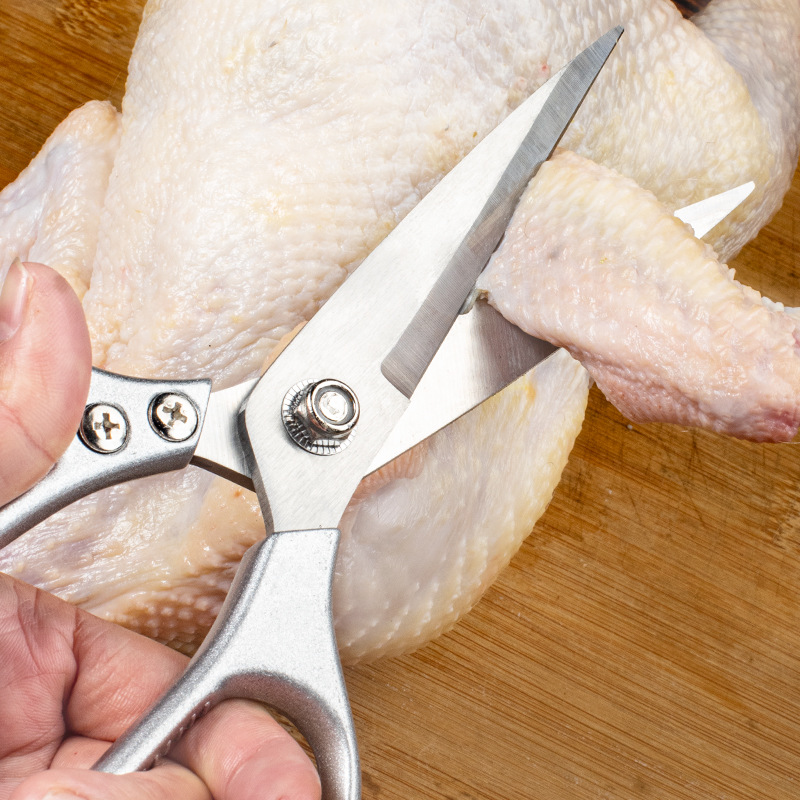 Cross-border wholesale extended SK5 stainless steel household kitchen scissors, powerful special chicken bone scissors, multi-functional scissors details Picture