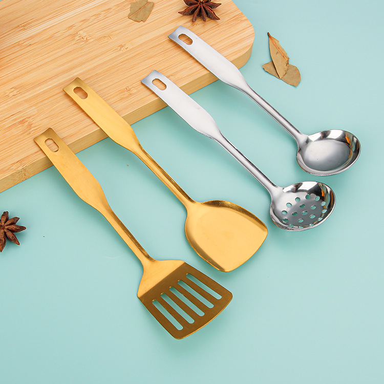 Children's toys, mini kitchen tools, simulated cooking, stainless steel soup spoons, stir-frying spatulas, frying spatulas, strainers, tableware Application Scenario