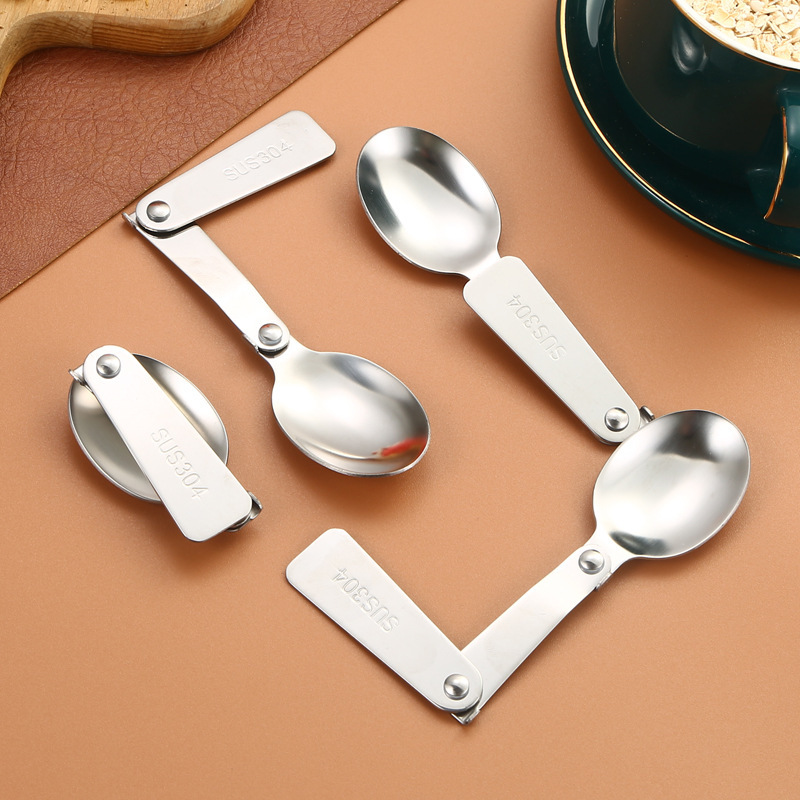 304 stainless steel spoons, travel portable tableware, insulated buckets, instant noodle bowls, gift spoons, thermos cups, folding spoons Application Scenario