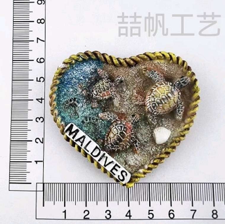 The Maldives beach seafood series features creative and personalized resin magnets, fridge magnets, starfish, conches, turtles, slippers, dolphins, shells, and a wide variety of travel souvenirs detail image 8