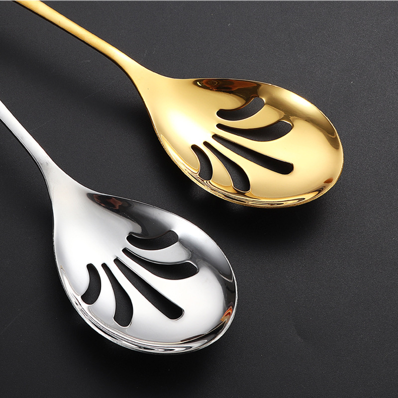 Cross-border stainless steel service spoons, public spatula, salad spoons and forks, hotel self-service serving spoons, public tableware set Application Scenario