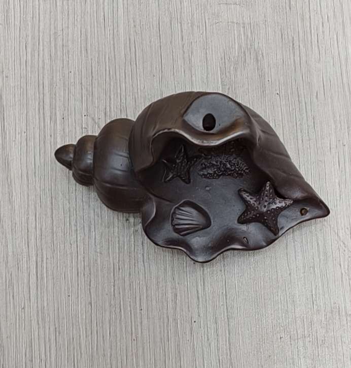 一件咖色陶瓷海螺工艺品礼品家具用品倒流香香炉详情图2