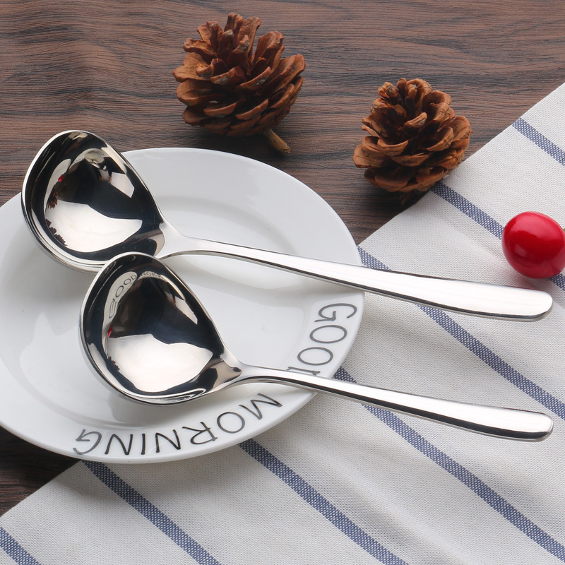 Thickened small soup shell 304 stainless steel soup spoon, new multi-functional sauce spoon, porridge spoon, hotel supplies full figure