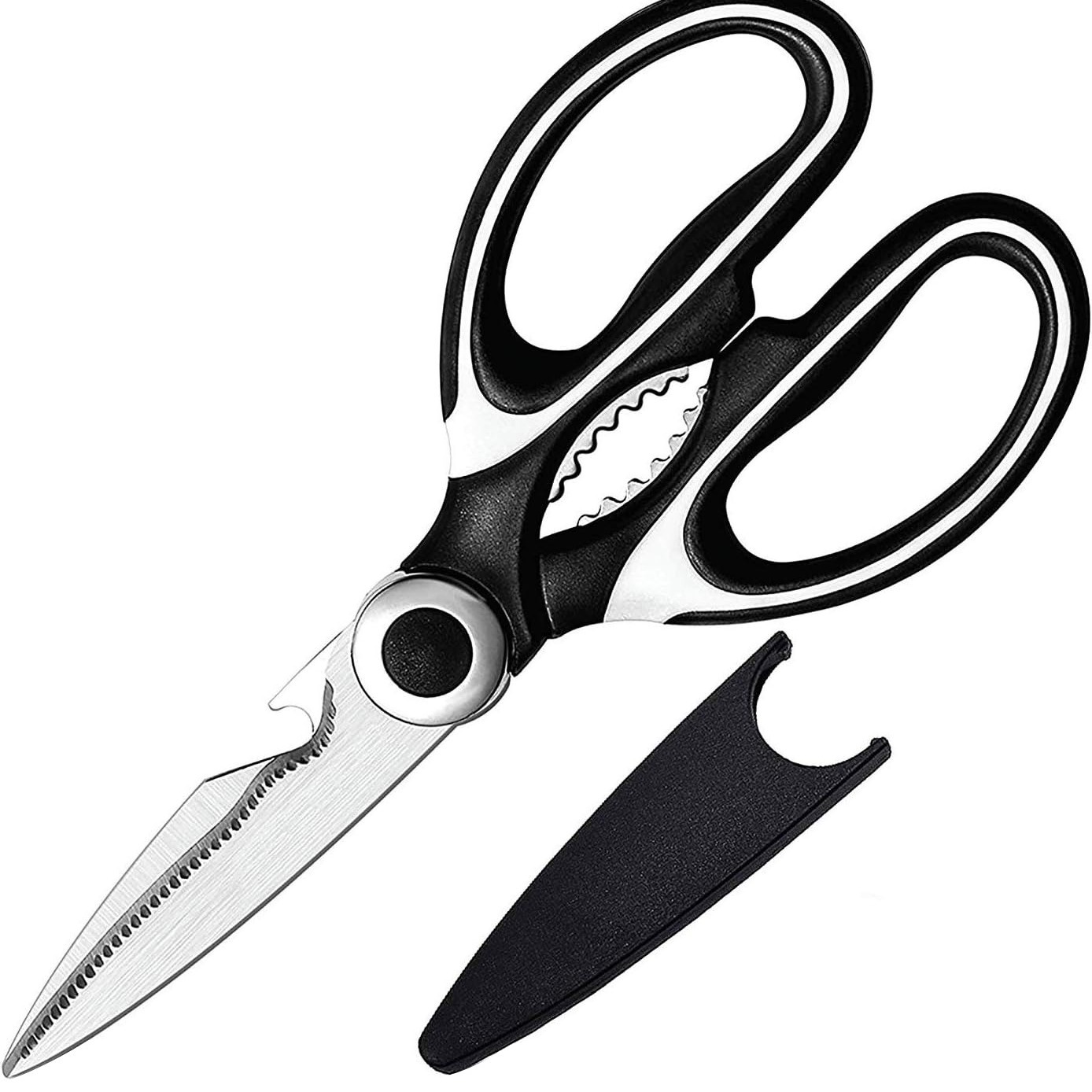 Multi-functional household kitchen scissors, stainless steel scissors, strong food chicken bone scissors, panda scissors, baby food barbecue scissors Item Picture