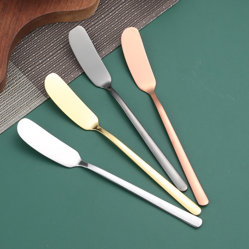 Cross-border 304 stainless steel cream knife, Korean long-handled jam knife, oiled cheese bread knife, butter knife, piping knife details Picture