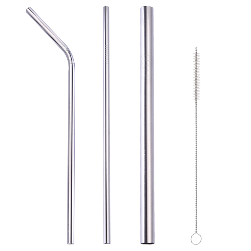 304 stainless steel straw YETI cup straight straw set, milk tea straw 18/8 food-grade straw three-piece set Item Picture