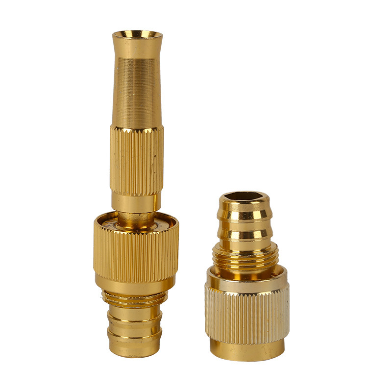 4-point and 6-point alloy integrated spray gun, high-pressure copper-plated nozzle for garden flower watering, direct insertion type car wash water gun nozzle Item Picture