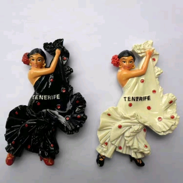 Spanish graceful dancers, resin magnets, fine fridge magnets, creative resin handicrafts, resin travel souvenirs, lightweight souvenirs Application Scenario
