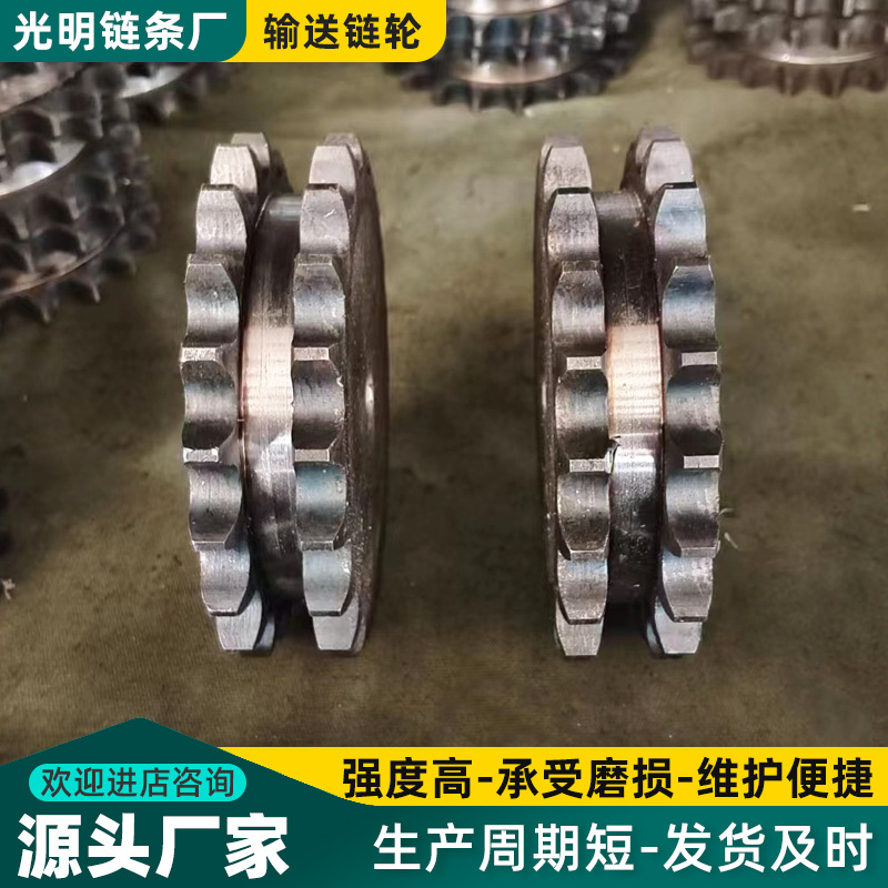 Double-row sprocket mixer chain sprocket bearing sprocket transmission chain mechanical parts complete set stainless steel sprocket details Picture