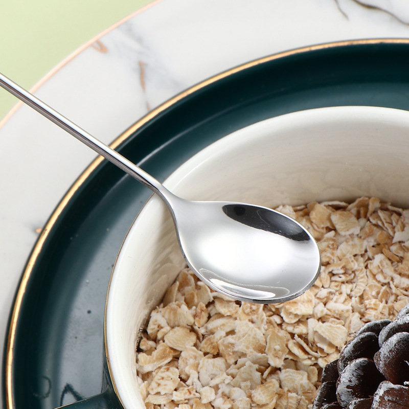 Stainless steel spoon, crystal diamond coffee spoon, long-handled mixing spoon, fruit fork, dessert spoon, cocktail ice spoon Specification drawing