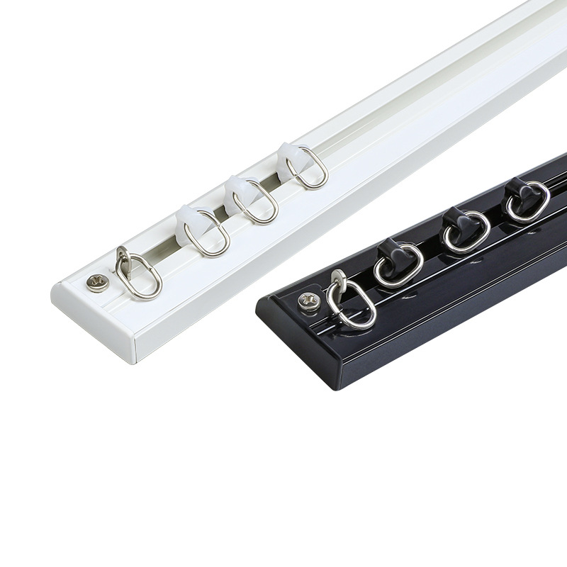 Inward-opening window, ultra-thin integrated double-track, self-adhesive, light luxury, one-piece silent curtain track, straight track slide Item Picture