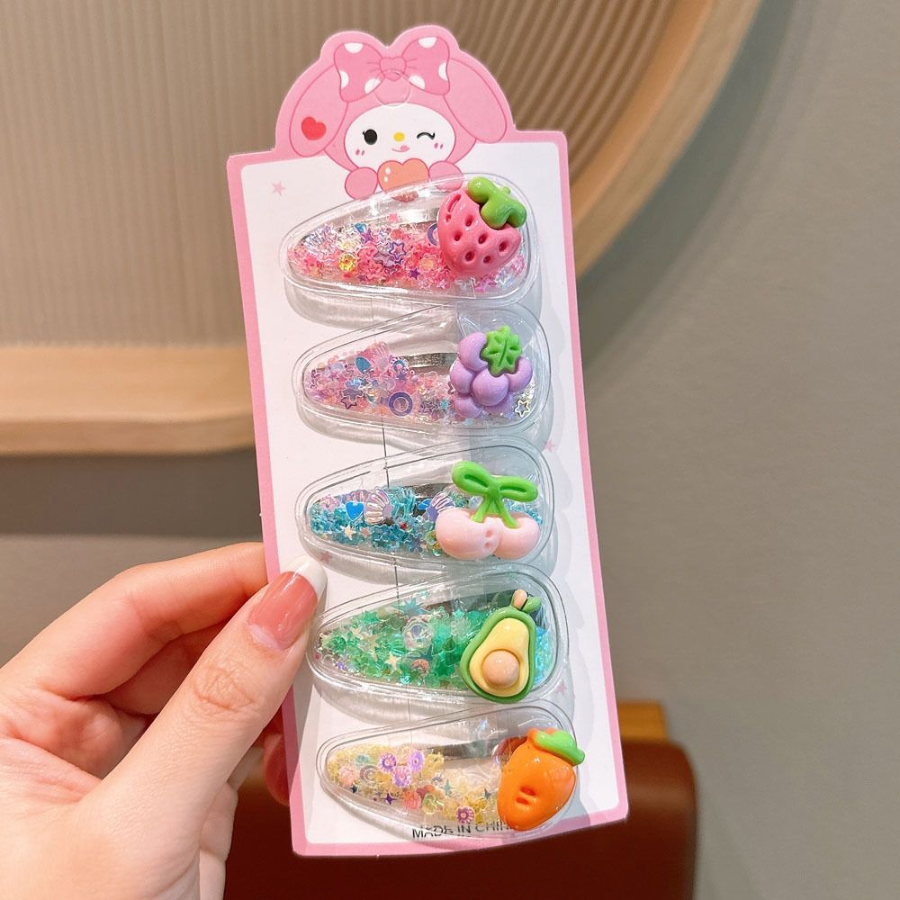 Sequined hairpins, flowing sand cartoon hair accessories, Sanrio hairpins, baby hair clips, bangs, children's cute headwear, children's hair accessory set detail image 6