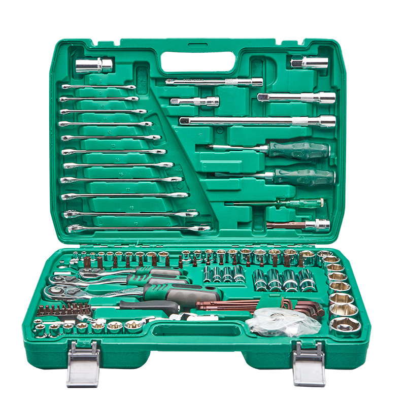 121-piece auto repair tool set, auto maintenance sleeve tool, screwdriver tool set, large, medium and small flying combination sleeves Item Picture