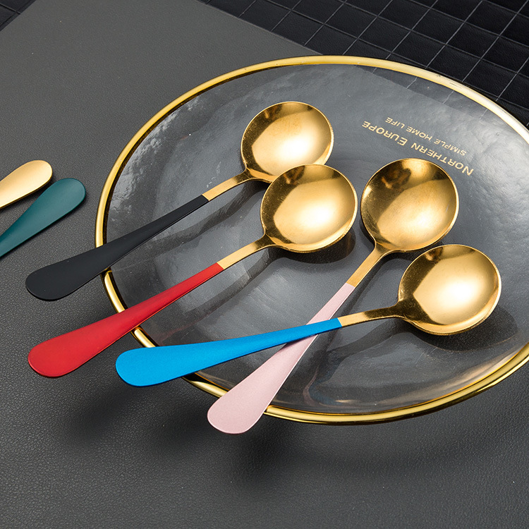 Stainless steel spoons, popular round-head spoons, dessert spoons, Korean-style round-head spoons, high-end soup spoons for hotels, and household rice spoons Application Scenario