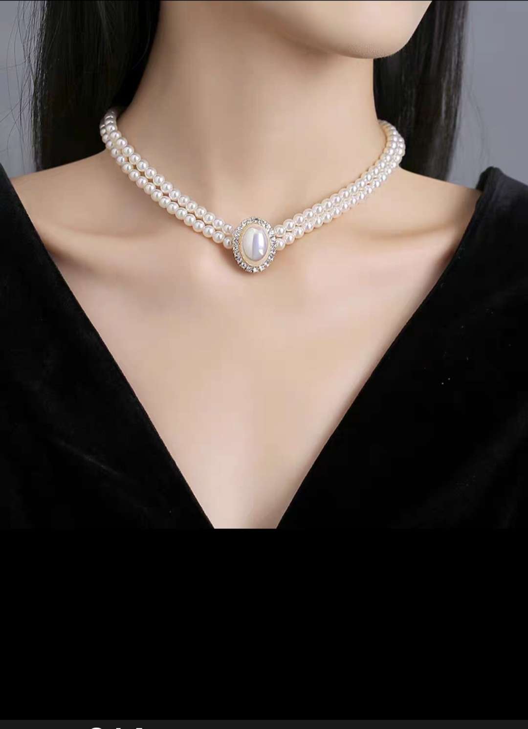 贵气项链双层珍珠颈链大气轻奢设计感教师节礼物