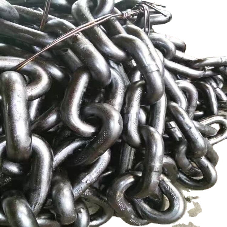 Mining chain, long pitch conveying stainless steel chain, G80 lifting round link chain, manganese steel black hoisting chain Item Picture